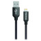 Кабель COLORWAY Nylon Braided USB to Apple Lightning 2.1A 1м Black (CW-CBUL004-BK)