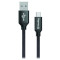 Кабель COLORWAY Nylon Braided USB to Type-C 2.1A 1м Black (CW-CBUC003-BK)