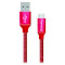 Кабель COLORWAY Nylon Braided USB to Type-C 2.1A 1м Red (CW-CBUC003-RD)