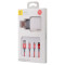 Зарядное устройство BASEUS Letour Dual USB Charger White w/3-in-1 cable (TZCL-D92)