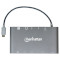 Порт-реплікатор MANHATTAN USB3.1 Type-C -> HDMI/Mini-DP/VGA/USB3.0/Gigabit RJ45/Audio/Card Reader Black (152808)