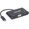 Порт-реплікатор MANHATTAN USB3.1 Type-C -> USB3.0/VGA/USB-C (F) Black (152044)