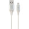 Кабель CABLEXPERT Premium Cotton Braided Micro-USB Silver/White 2м (CC-USB2B-AMMBM-2M-BW2)