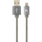 Кабель CABLEXPERT Premium Spiral Metal Micro-USB Gray 1м (CC-USB2S-AMMBM-1M-BG)