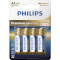 Батарейка PHILIPS Premium Alkaline AA 4шт/уп (LR6M4B/10)