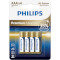 Батарейка PHILIPS Premium Alkaline AAA 4шт/уп (LR03M4B/10)