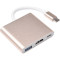 Порт-репликатор CABLEXPERT 3-in-1 USB-C to HDMI/USB 3.0/PD Rose Gold (A-CM-HDMIF-02-MX)