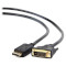 Кабель CABLEXPERT DisplayPort - DVI 1м Black (CC-DPM-DVIM-1M)