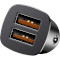 Автомобильное зарядное устройство BASEUS Square Metal A+A 30W Dual QC3.0 Quick Car Charger Black (CCALL-DS01)