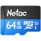 Карта памяти NETAC microSDXC P500 Standard 64GB UHS-I Class 10 + SD-adapter (NT02P500STN-064G-R)