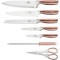 Набір кухонних ножів на підставці BERLINGER HAUS Metallic Line Rose Gold Edition 8пр (BH-2462)
