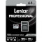 Карта памяти LEXAR microSDXC Professional 1066x 64GB UHS-I U3 V30 A2 Class 10 + SD-adapter (LMS1066064G-BNANG)