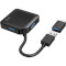 USB хаб HAMA USB 3.2 w/Type-C Adapter Black (00200116)