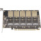 Адаптер FRIME PCIe x16 to 5xM.2 (B key) (ECF-PCIETOSSD010)