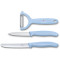 Набір кухонних ножів VICTORINOX SwissClassic Paring Knife Set with Tomato&Kiwi Peeler Light Blue 3пр (6.7116.33L22)