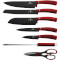 Набір кухонних ножів на підставці BERLINGER HAUS Metallic Line Burgundy Edition 8пр (BH-2562)