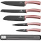 Набор ножів на магнітній планці BERLINGER HAUS I-Rose Collection 6пр (BH-2538)