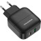 Зарядний пристрій BOROFONE BA46A Premium 1xUSB-C, 1xUSB-A, PD3.0, QC3.0, 18W Black