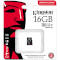 Карта памяти KINGSTON microSDHC Industrial 16GB UHS-I U3 V30 A1 Class 10 (SDCIT2/16GBSP)