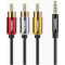 Кабель VEGGIEG mini-jack 3.5 мм - 3RCA 1.5м Black (YT-AR3-1.5)