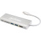 Порт-реплікатор MANHATTAN USB3.1 Type-C -> HDMI/USB 3.0x2/RJ45/SD/PD 60W Hub 7-in-1 Silver (152075)