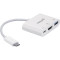 Порт-репликатор MANHATTAN USB3.1 Type-C -> HDMI/USB 3.0/PD 60W 4-in-1 White (152945)