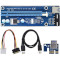 Райзер VOLTRONIC PCI-E x1 to 16x 60cm USB 3.0 Blue Cable SATA to 4-pin Molex v.006 (PCE164P-N03 VER 006)