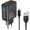 Зарядное устройство GRAND-X CH-650 1xUSB-A, QC3.0, 18W Black w/Lightning cable (CH-650L)