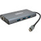 Порт-реплікатор VEGGIEG USB-C to USB3.0x3/HDMI/VGA/SD/TF/RJ45/PD Silver (TC10-U)