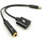 Адаптер VOLTRONIC KIN 2-in1 Type-C to mini-jack 3.5mm USB-C M/F + minijack 3.5mm Black