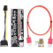 Райзер DYNAMODE PCI-E x1 to 16x 60cm USB 3.0 Red Cable SATA to 6-pin Power v.009S Plus