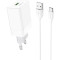 Зарядний пристрій BOROFONE BA47A Mighty 1xUSB-A, QC3.0, 18W White w/Type-C cable