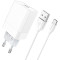 Зарядний пристрій BOROFONE BA47A Mighty 1xUSB-A, QC3.0, 18W White w/Type-C cable