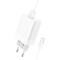 Зарядний пристрій BOROFONE BA47A Mighty 1xUSB-A, QC3.0, 18W White w/Type-C cable