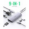 Порт-репликатор UGREEN CM179 9-in-1 HDMI Ethernet USB-C Hub Gray (40873)