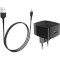 Зарядний пристрій HOCO C70A Cutting-Edge 1xUSB-A, QC3.0, 18W Black w/Micro-USB cable (6931474706645)