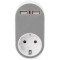 Зарядное устроство DIGITUS Universal Socket Charging Adapter 2xUSB-A, 2.4A Gray/White (DA-70617)