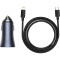 Автомобільний зарядний пристрій BASEUS Golden Contactor Pro Dual QC U+C 40W Dark Gray w/Type-C to Lightning cable (TZCCJD-B0G)
