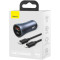 Автомобільний зарядний пристрій BASEUS Golden Contactor Pro Dual QC U+C 40W Dark Gray w/Type-C to Lightning cable (TZCCJD-B0G)