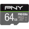Карта пам'яті PNY microSDXC Pro Elite 64GB UHS-I U3 V30 A2 Class 10 + SD-adapter (P-SDU64GV31100PRO-GE)