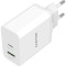 Зарядний пристрій CANYON H-20-03 1xUSB-C, 1xUSB-A, PD3.0 20W, QC3.0 18W White (CNE-CHA20W03)