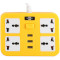 Сетевой фильтр IQ POWER TB-T15 Yellow, 4 розетки, 3xUSB, 2м