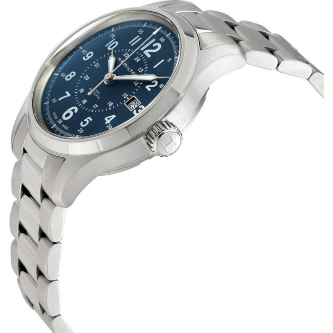 Hamilton khaki field blue dial automatic best sale