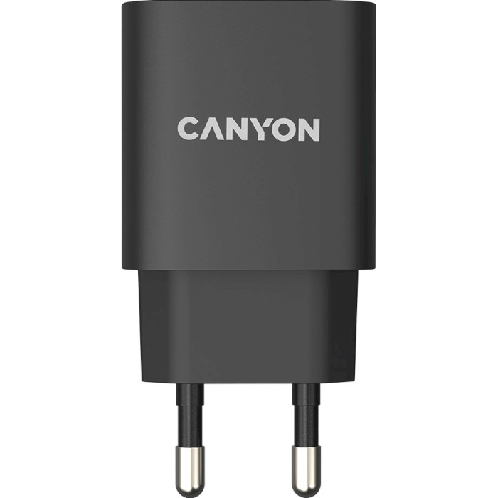 Зарядний пристрій CANYON H-20-02 1xUSB-C, PD3.0, 20W Black (CNE-CHA20B02)