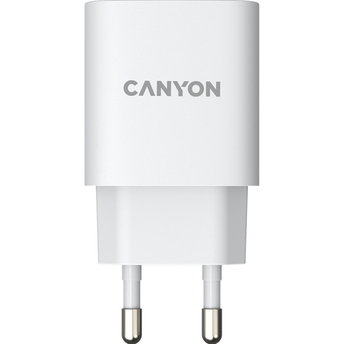 Зарядний пристрій CANYON H-20-04 1xUSB-C, 1xUSB-A, PD3.0 20W, QC3.0 18W White (CNE-CHA20W04)