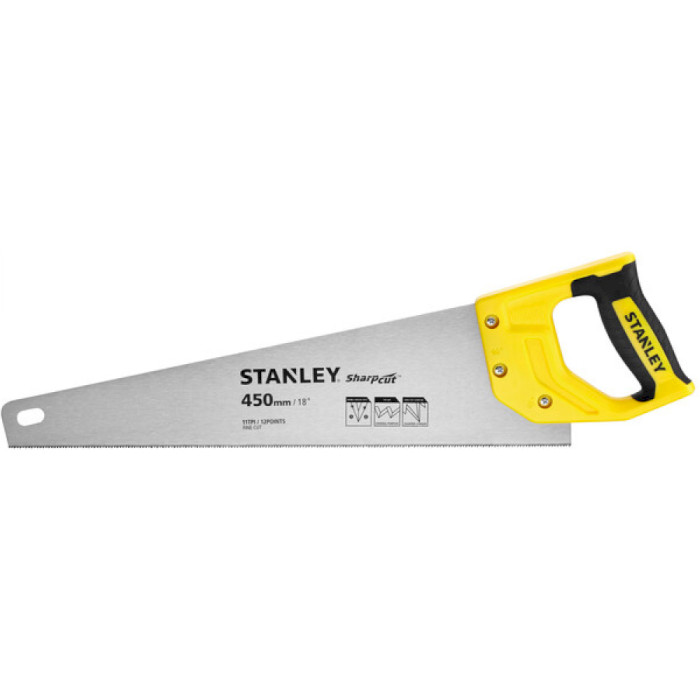 Ножівка по дереву STANLEY "Sharpcut" 450mm 11tpi (STHT20370-1)