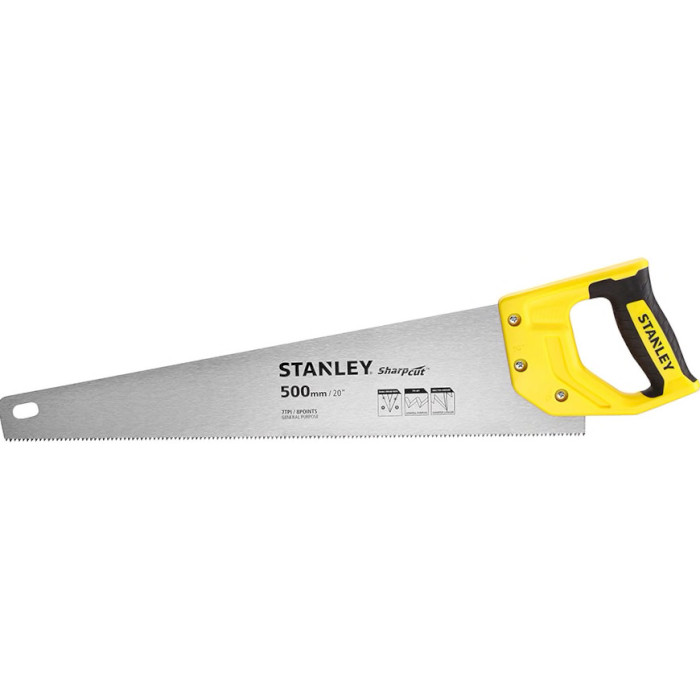 Ножівка по дереву STANLEY "Sharpcut" 500mm 7tpi (STHT20367-1)