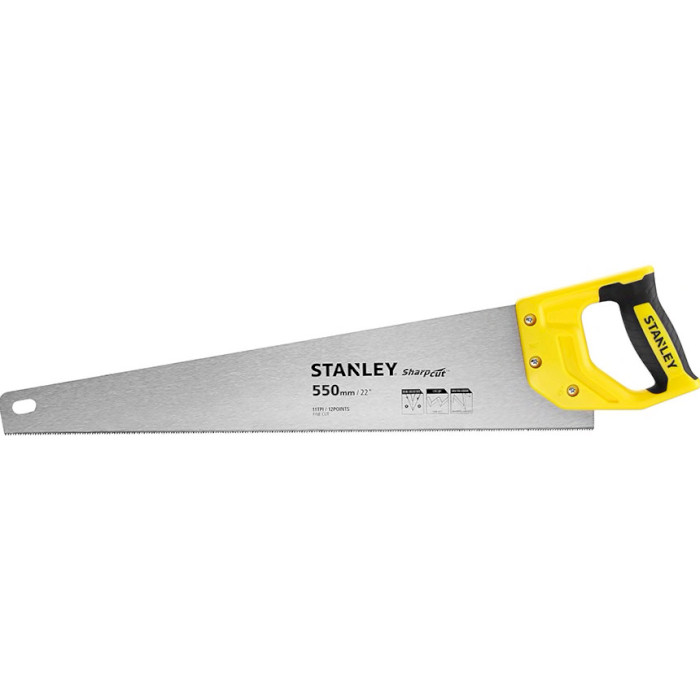 Ножівка по дереву STANLEY "Sharpcut" 550mm 11tpi (STHT20372-1)