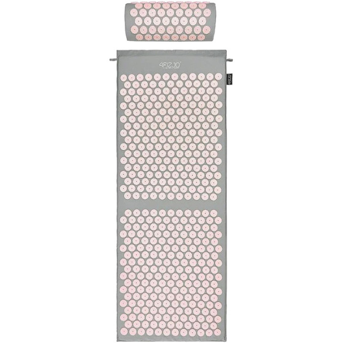 Акупунктурний килимок (аплікатор Кузнєцова) з валиком 4FIZJO 128x48cm Gray/Pink (4FJ0288)