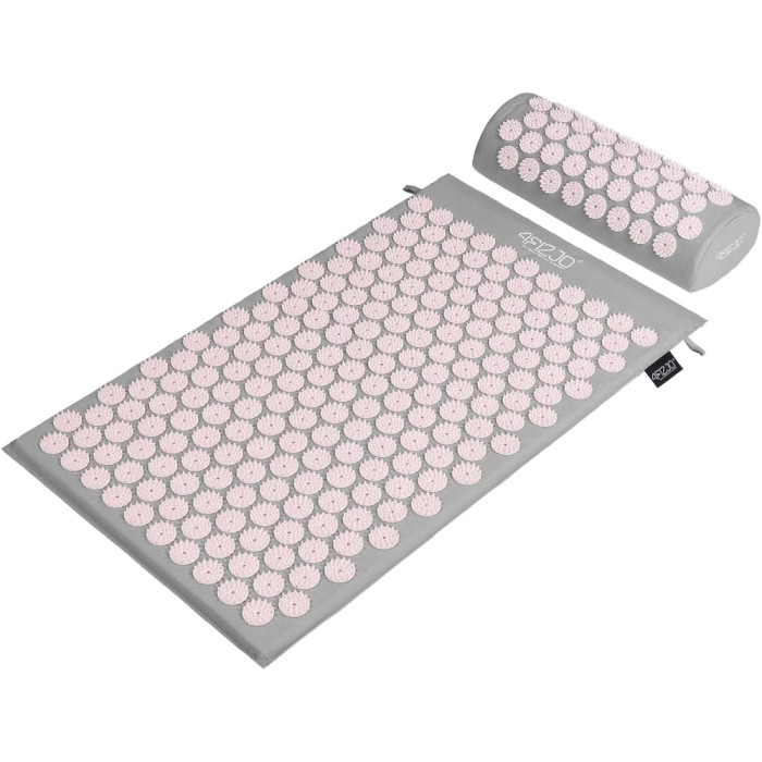 Акупунктурний килимок (аплікатор Кузнєцова) з валиком 4FIZJO 72x42cm Gray/Pink (4FJ0287)